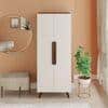 Bonco Engineered Wood Wardrobe In Brown Maple & White Finish