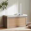 Canora Solid Mango Wood Storage Trunk Taupe