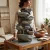 Water Fountain Rustic Stone Cascade Water Fountain in Multicolor Colour