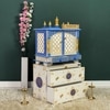 D'Dass Multi Color Mdf and Sheesham Wooden Temple With Cabinet For Pooja