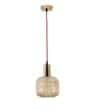 DEMARIUS Amber Glass Single Light Hanging Pendant
