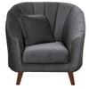 Nilo Velvet 1 Seater Sofa Dark in Grey Colour
