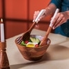 Ireka Home Ripple Acacia Wood Bowl with Enamel – Serving Bowl