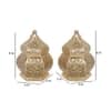 Hanging Hut Lantern Tealight Holder Set Of 2 In Gold Colour