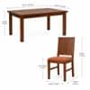 Globally Indian Mahira Solid Sheesham Wood 6 Seater Dining Table Set 6 Chairs Terracotta Orange