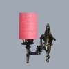 Devansh Metal Electric Wall Light in Antique Gold Colour with Pink Shade Count of 1 Light