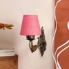 Devansh Metal Electric Wall Light in Antique Gold Colour with Pink Shade Count of 1 Light