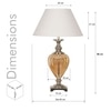 Hinton Amber Glass And Nickel Finish Metal Table Lamp With White Cotton Shade