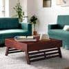 Bradford Sheesham Wood Contemporary Square Foldable Coffee Table In Honey Finish
