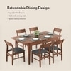 Ramanda 4 To 6 Extendable  Dining Table With 6 Augusta Dining Chairs (Finish : Dark Walnut, Chair Colour : Grey)