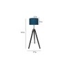 Jewel Blue Cotton Floor Lamp with Solid Wood