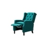 Louis Solid Wood One Seater Manual Recliner in Blue Colour