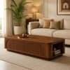 Fairmont Sheesham Wood Fluted Arch Coffee Table in Walnut Finish