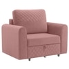 Baruna 1 Seater Velvet Pull Out Sofa Cum Bed with Storage In Peach Color
