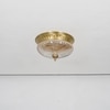 Hinkley 2-Light Flush Mount Ceiling Light In Antique Brass Finish With Amber Rippled Glass