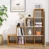 Hexa Engineered Wood Bookshelf Multipurpose Storage Rack in Giant Wood and Frosty White Colour