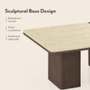 Muro Rectangular Marble Coffee Table In Danish Walnut Finish