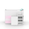 Fun House Loft Bed Ith Integrated Pull Out Desk  White And Pink In White and Pink Colour
