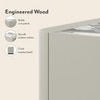 Dorian Engineered Wood Bedside Table With Ceramic Top In Taupe High Gloss Finish