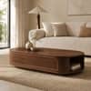 Elora Oval Sheesham Wood Accent Coffee Table in Walnut Finish