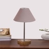 Devansh Grey Cotton Table Lamp With  Natural  Wood Base  & Steel Pipe (10X16.25 Inches)-32