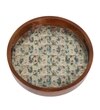 Birdcage Garden Round Wooden Tray – Vintage Floral Pattern- Small (1 Piece)
