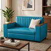 Jayden 2 Seater Sofa In Shine Leatherette Teal Blue Color