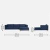 Brezza Sectional Fabric Sofa - Navy Blue