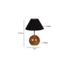 Black cotton with Natural Wood Table Lamp