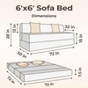 Usha Shriram Folding 4 Seater Double Foam Fold Out Sofa Cum Bed in Dark Grey Colour
