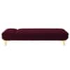 Nicco Velvet Chaise Lounger in Red Wine Color