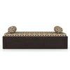 Harvey Diwan in Mahogany Finish with Terracotta and Grey Fabric Colour