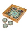 Mandala Wooden Tray & Coaster Set