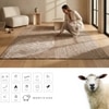 Handmade Wool Area Rug Modern Geometric Beige 4 x 6 Feet Carpet
