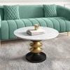 Mira Banswara Marble And Metal Coffee Table In Glossy Gold Finish