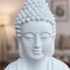 White Fiber Glass Hexa Lotus Buddha Indoor Water Fountain