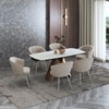 Aeris Ceramic 4 To 6 Seater Extendable Dining Table With Calix Dining Chair