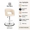 Doe Buck Adjustable Upholstered Bar Stool in Beige Colour with Chrome Base