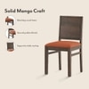 Atlas Solid Wood 6 Seater Compact Dining Table With 6 Atlas Dining Chairs (Finish : Danish Walnut, Chair Colour : Burnt Orange)