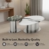 Oaklen Metal Coffee Table In Panda Black And White Marble And Chrome Base Finish