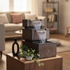 Brown Tabletop Wall Back Water Fountain