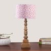 Devansh Multicolor Cotton Table Lamp With  Wood Natural Base (7X7X21.25 Inches)-16
