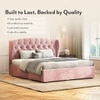 Holmebrook Engineered Wood King Size Drawer Storage Upholstered Bed in Desert Rose Colour