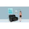 Magna Leatherette Two Seater Manual Recliner in Black Colour