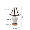 Devansh Multi Cotton Shade Lamp With Wood & Mosaic Glass Base For Decoration/Office/Home/Gifting/Study For Decoration/Office/Home/Gifting/Study