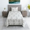 Black And White Geometric 330 Tc  Cotton Flat  Single Bed Size Bedsheet With 1 Pillow Cover