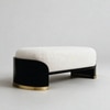 Belmora Curve Metal Bench in White Finish