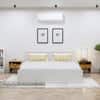Hexa Engineered Wood Modern King Bed With Headboard With Storage In Frosty White