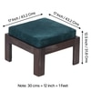 Irish Sheesham Wood Coffee Table With 2 Stools Set In Mahogany Finish & Turquoise Sea Velvet Fabric Cushions