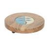 Ireka Homes Kaarigari Acacia Wood Trivet with Metal Legs (8x1.5 in)